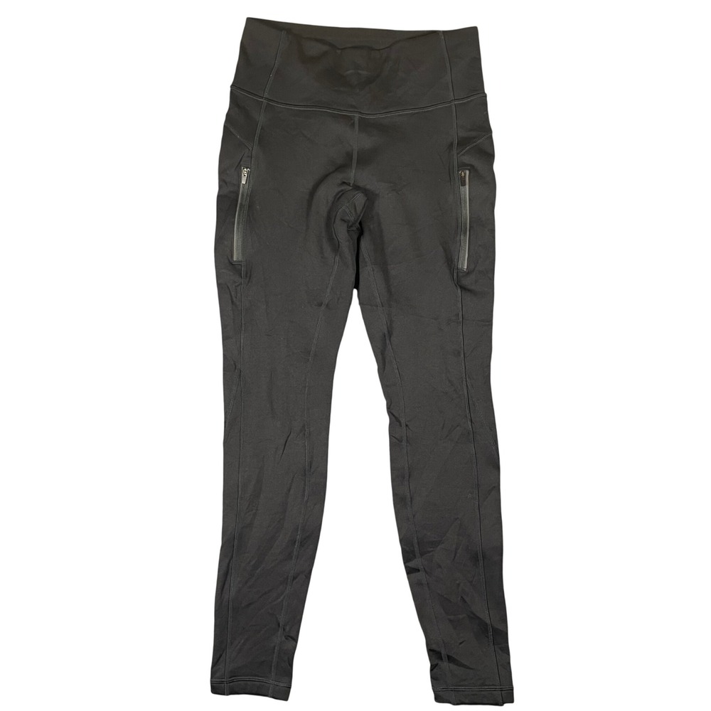 Athleta Black Leggings Capri Zip Pockets Workout Athleisure Womens Size S Active